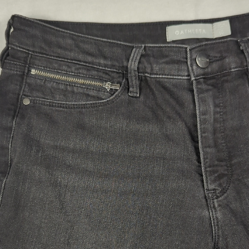 Athleta Women's Sculptek Ultra‎ Skinny Zip Jean Carbon Wash Size 10
